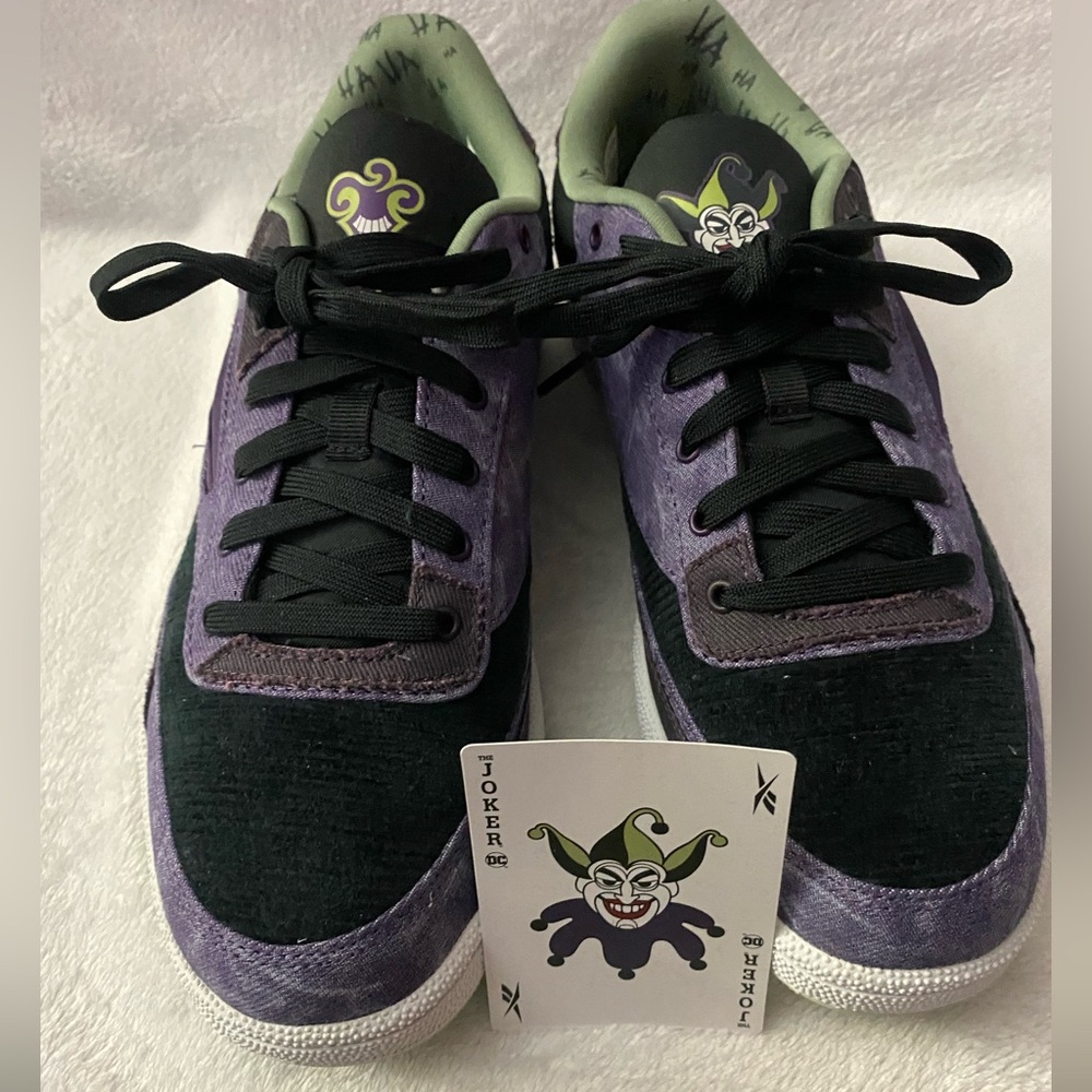 Reebok DC Joker Low-Top Sneakers in Purple, Black & Light Green - Picture 2 of 6